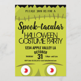 Invitación Festín Frankenstein alardeó fiesta de halloween
