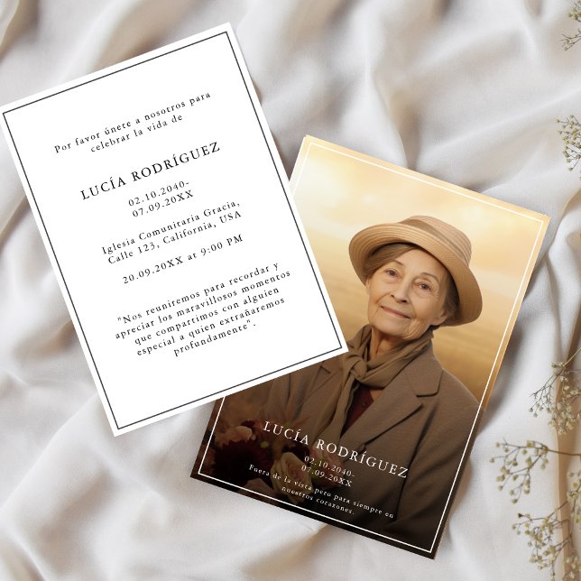 Invitación Festín funeral moderno Celebración Conmemorativa E (Subido por el creador)