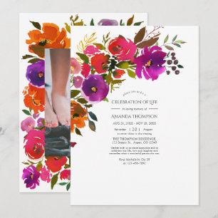 Invitación Festín morado y Naranja de la celebración de la vi