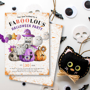 Invitación Festín y calabazas de Halloween