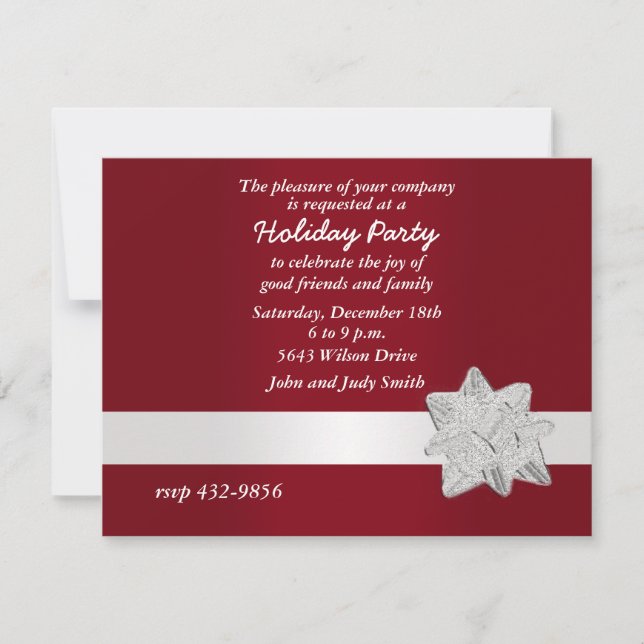 Invitación festiva a la fiesta de los Navidades de (Anverso)