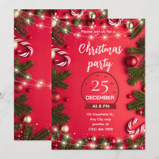 Invitación festiva a la fiesta de Navidad