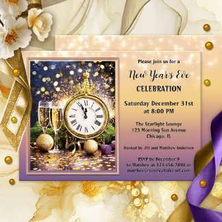 Invitación festiva de fiesta de Año Nuevo