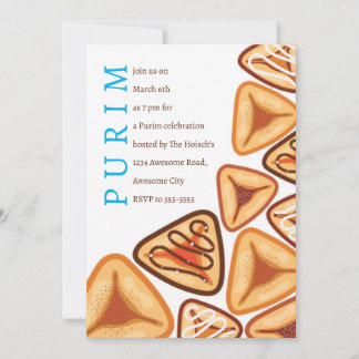 Invitación festiva de Hamentashen de Purim
