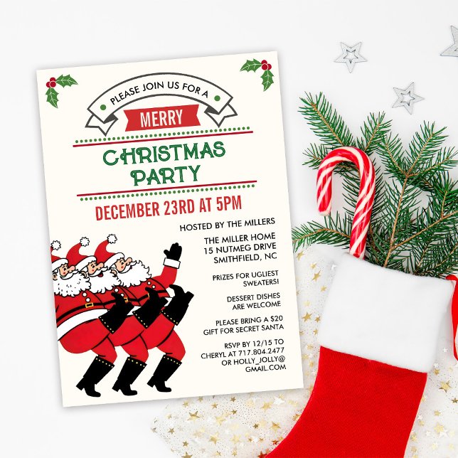 Invitación festiva de los Navidades de Santa  (Subido por el creador)