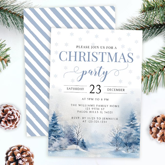 Invitación festiva de Navidades de nieve en invier (Subido por el creador)