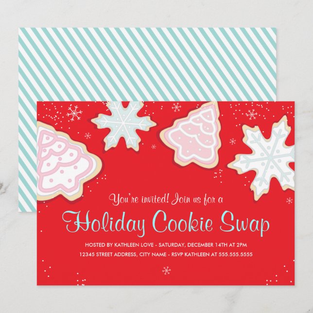 Invitación festiva del fiesta del intercambio de (Anverso / Reverso)