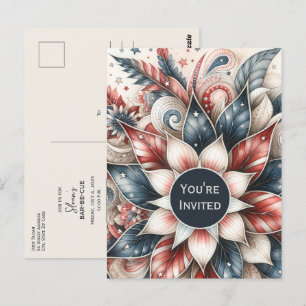 Invitación festiva del Partido Blanco Rojo y Azul