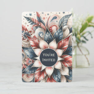 Invitación festiva del Partido Blanco Rojo y Azul