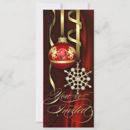 Invitación festiva roja del día de fiesta del