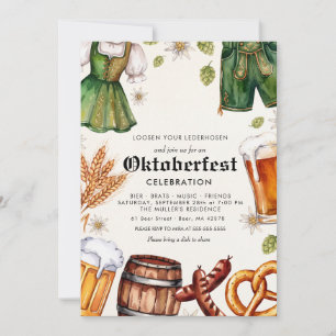 Invitación Festival alemán de Oktoberfest Cerveza bávara Pret