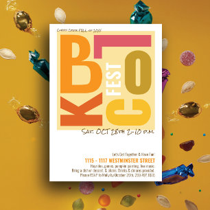 Invitación Festival de Bloque Otoñal Tipo Retro Evento Vecina