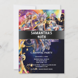 Invitación Festival de Carnaval tema de la celebración del ci