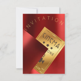 Invitación Festival de Cine Metalizado de Oro de Ruby Rojo