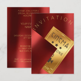 Invitación Festival de Cine Metalizado de Oro de Ruby Rojo