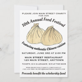 Invitación Festival de comida chino Dim Sum Shumai Dumpling