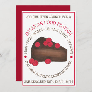 Invitación Festival de comida del Caribe de Rum Cake en Jamai