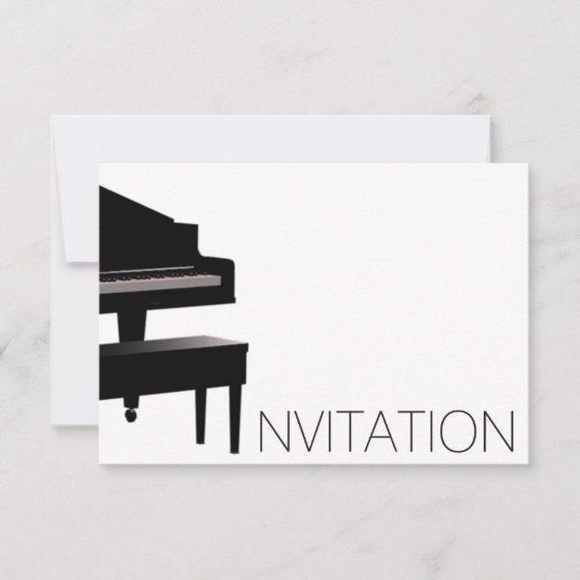 Invitación Festival de Concierto de Piano Vip Black White (Anverso)