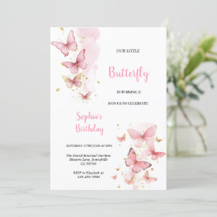 INVITACIÓN FESTIVAL DE CUMPLEAÑOS DE MARIPOSAS ROSADAS Y DORA