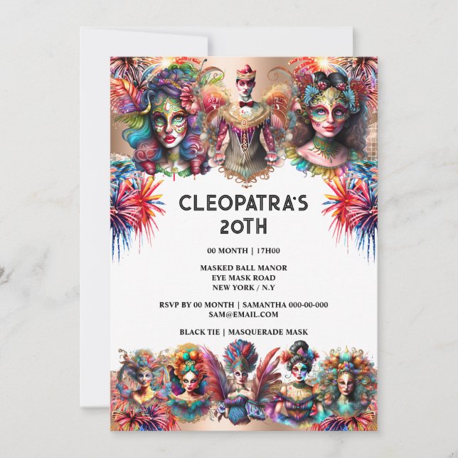Invitación Festival de exhibición de mujeres fuegos artificia (Anverso)