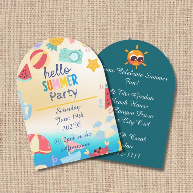Invitación Festival de Fiesta de Verano Playa de cumpleaños c (Subido por el creador)