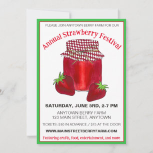 Invitación Festival de fresa Berry Farm Berries Jam Summer