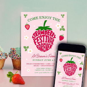 Invitación Festival de Fresas Por Siempre Encantador Personal