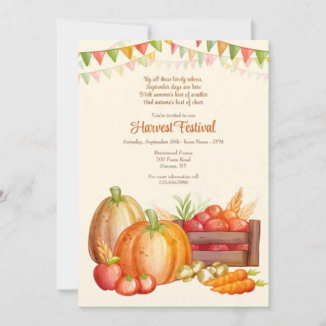 Invitación Festival de la Cosecha (Anverso)