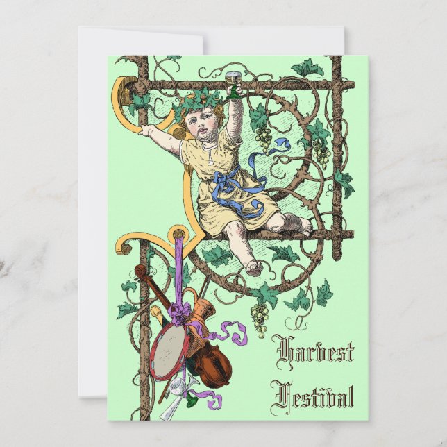 Invitación Festival de la Cosecha del Otoño Feria del Vino de (Anverso)