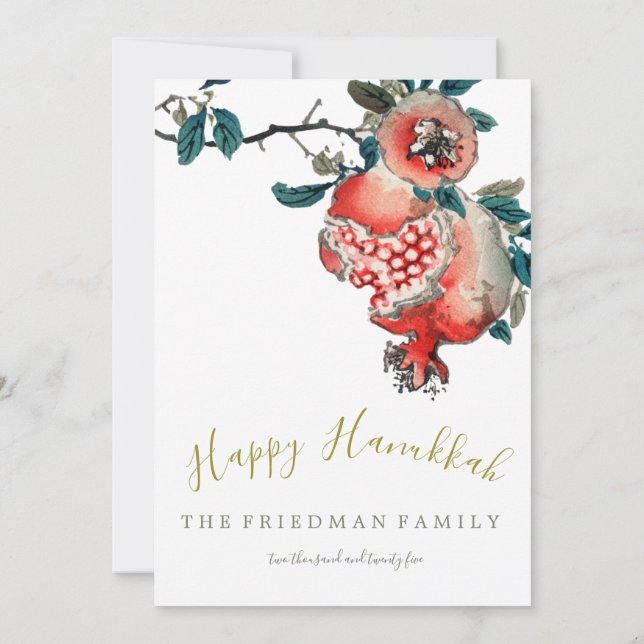 Invitación Festival de luces elegante de Hanukkah Granada dor (Reverso)