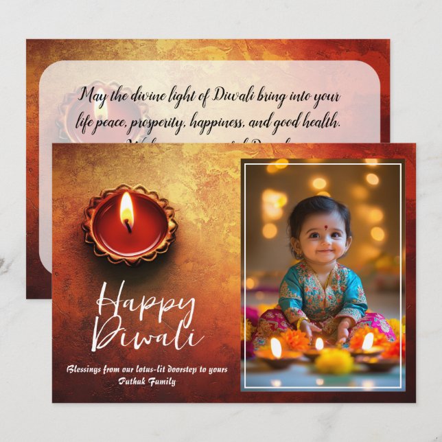 Invitación Festival de Luces y Sonrisas de personalizable (Anverso / Reverso)