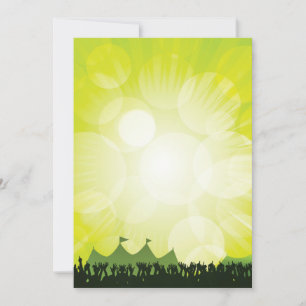 Invitación Festival de Música Verde Silueta Concierto Multitu