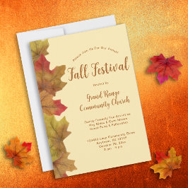 Invitación Festival de Otoño Rústico Hojas de Otoño