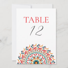 Invitación Festival Elegance Mandala Wedding Table Number