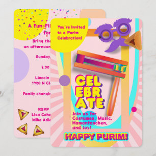Invitación Festival Feliz de Purim 2026 para Todas las Edades