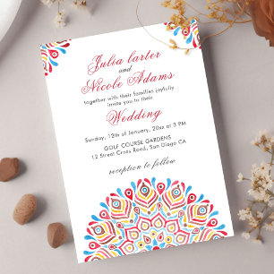 Invitación Festival Mandala Boda México Acuarela