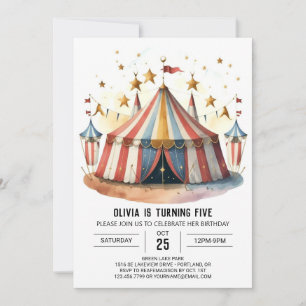 Invitación Festival Pastel Fun Circo Cumpleaños