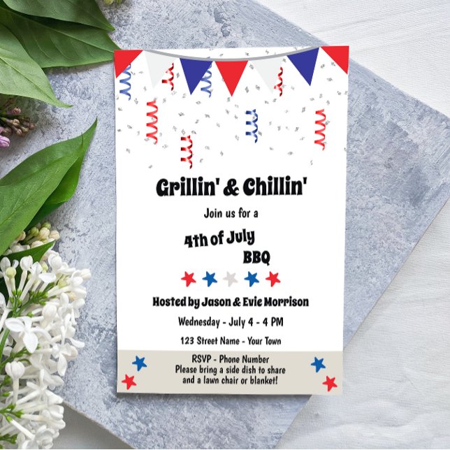 Invitación Festive 4th of July BBQ Invitation (Subido por el creador)