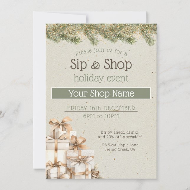 Invitación Festive business Holiday Event marketing (Anverso)