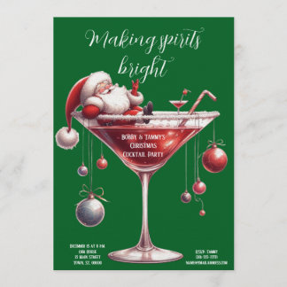 Invitación Festive Christmas Cocktail Party
