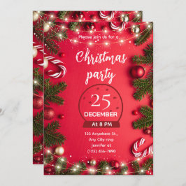 Invitación Festive Christmas Party Invitation
