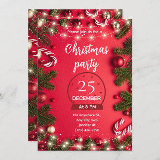 Invitación Festive Christmas Party Invitation