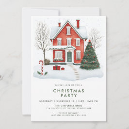 Invitación Festive Country Holiday Christmas Party Invitation