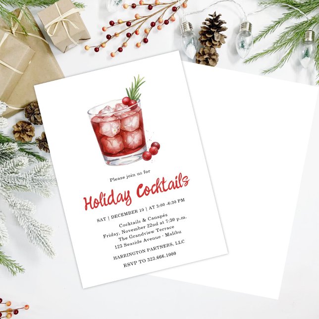 Invitación Festive Drinks Celebration, Winter Holiday (Subido por el creador)