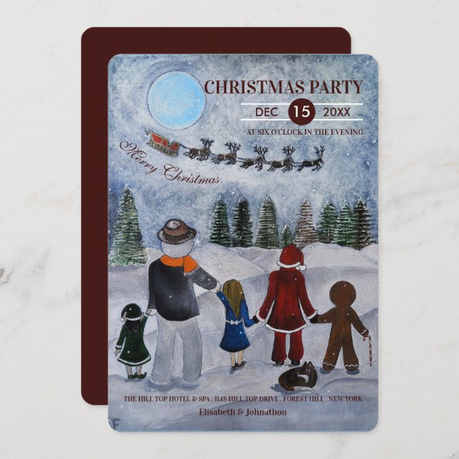 Invitación Festive Friends Christmas Party (Anverso / Reverso)