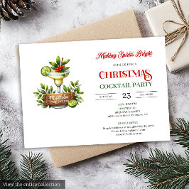Invitación Festive fun Christmas cocktails party invitation