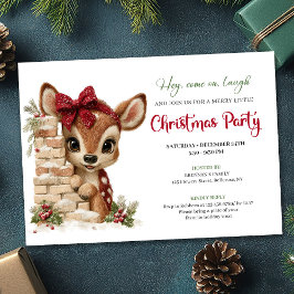 Invitación Festive funny reindeer holiday invite download