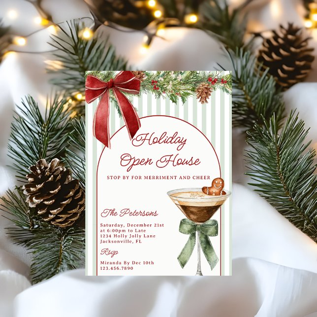 Invitación Festive Gingerbread Martini Holiday Open House (Subido por el creador)