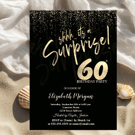 Invitación Festive Gold Surprise 60th Birthday Party