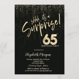 Invitación Festive Gold Surprise 65th Birthday Party